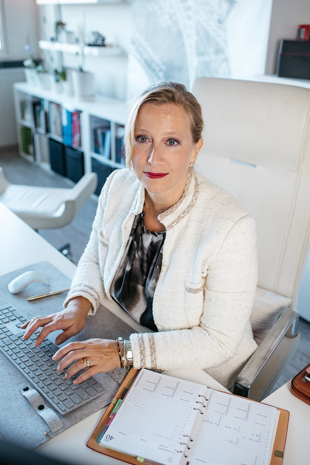 Helen Gailey at her desk