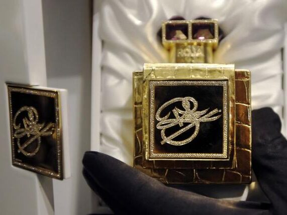 An exclusive single edition perfume by Roja Dove on sale for 75,000 pounds ($117,877) at the Salon de Parfums in Harrods