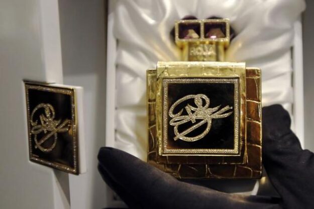 An exclusive single edition perfume by Roja Dove on sale for 75,000 pounds ($117,877) at the Salon de Parfums in Harrods